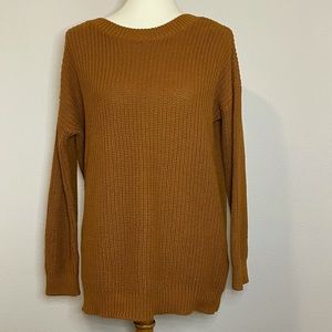 Oversized brown knit sweater